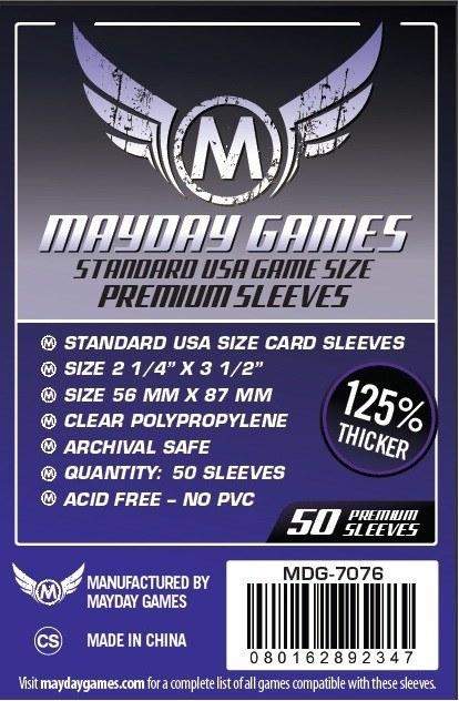 Mayday Games 57.5 x 89 mm SLEEVES Chimera USA Premium Card Game Pack of 50 