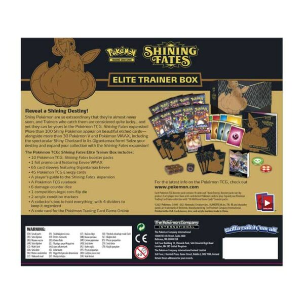 Buy Pokémon TCG: Shining Fates Elite Trainer Box only at Bored Game Company.